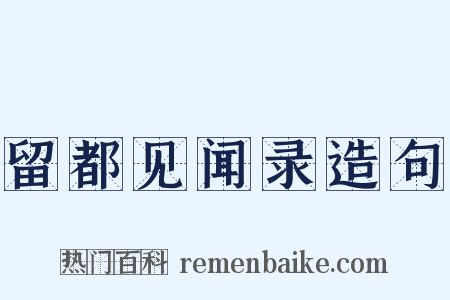 留都见闻录造句是什么意思的图片